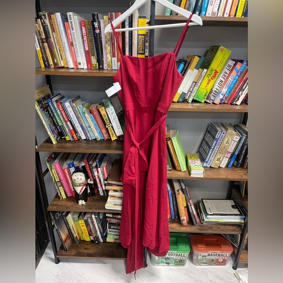 Fame and Partners dress- red slip with bow tie - Picture 2 of 6